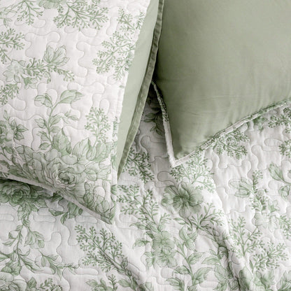 Wonderful Floral Quilt Set 3 Piece Cotton