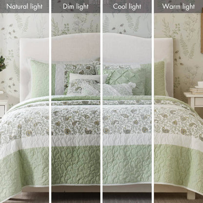Madison Park Vanessa 6 Piece Cotton Percale Quilt Set with Throw Pillows