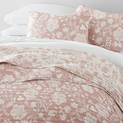 Becky Cameron All Season 3 Piece Textured Floral Reversible Quilt Set