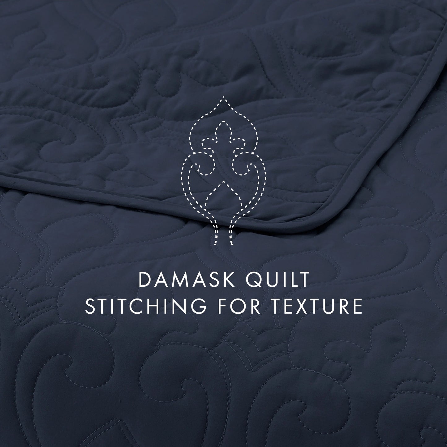 Soft Essentials Premium Ultra Soft Damask Pattern Quilted Coverlet Set