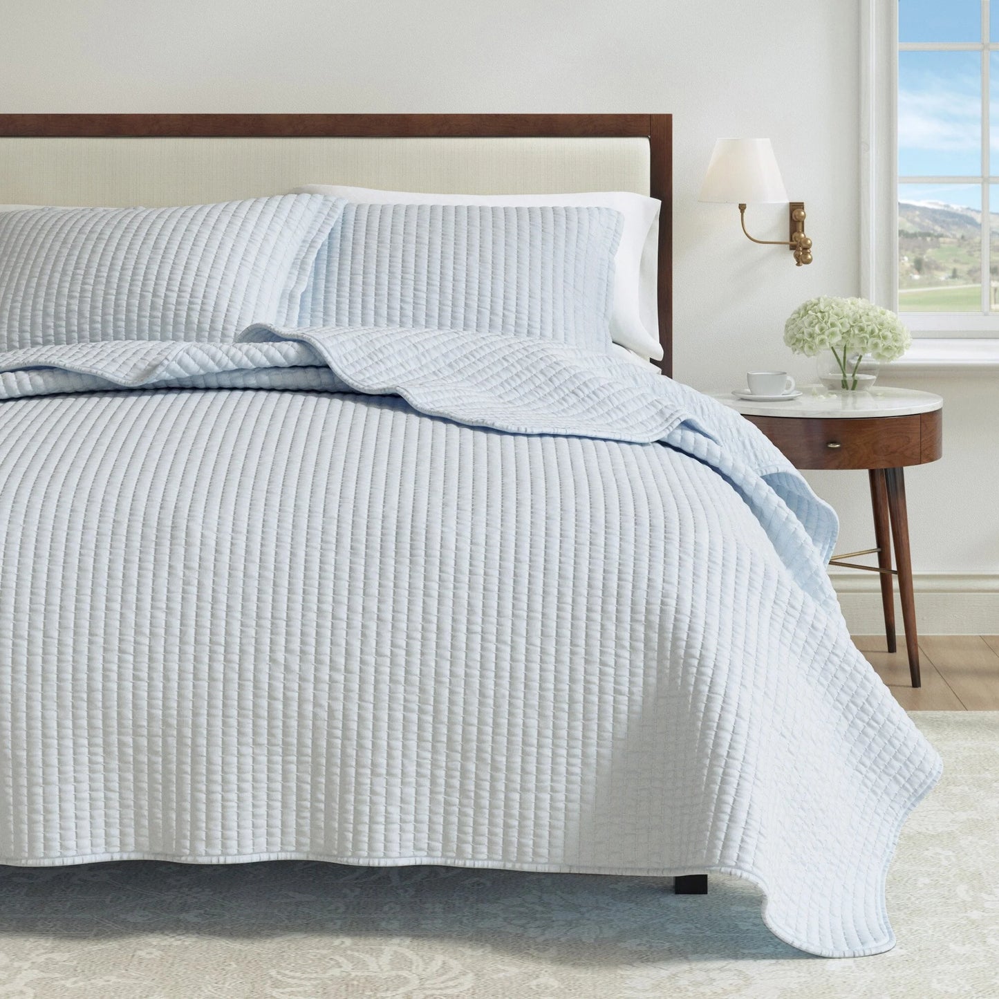 Linery & Co. Detailed Channel Stitch Microfiber Quilt Set With Shams.