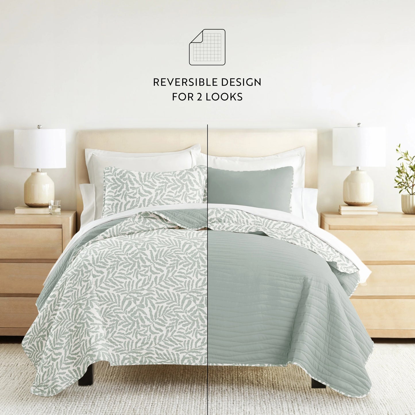 Becky Cameron All Season 3 Piece Reversible Patterned Quilt Set