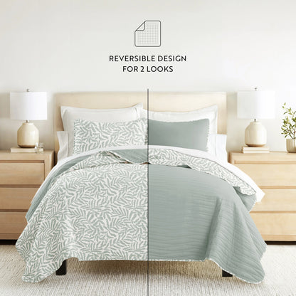 Becky Cameron All Season 3 Piece Reversible Patterned Quilt Set