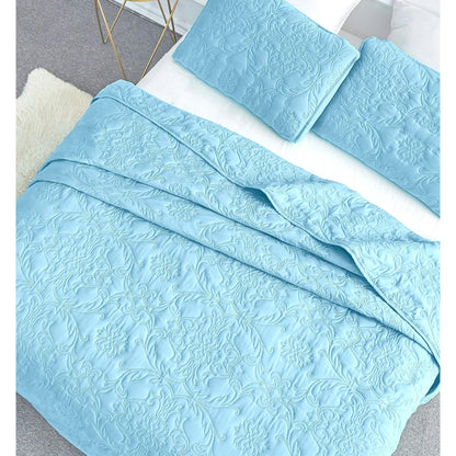 Sophia & William 2/3 Pieces Quilt Set, Reversible Microfiber Bedding Bedspread Coverlet Set