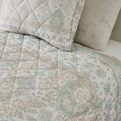 Patina Vie Maison Vintage-Inspired Floral Reversible Quilt Set with Shams