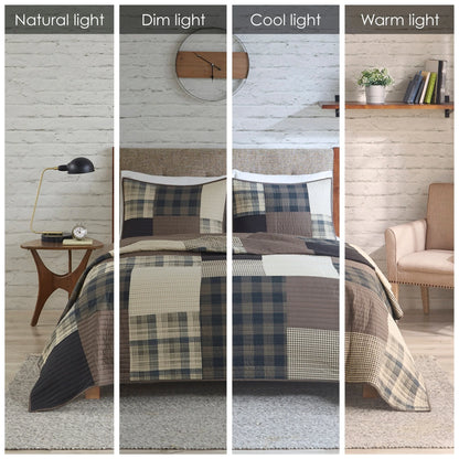 Woolrich Winter Hills Tan Oversized Cotton Quilt Set