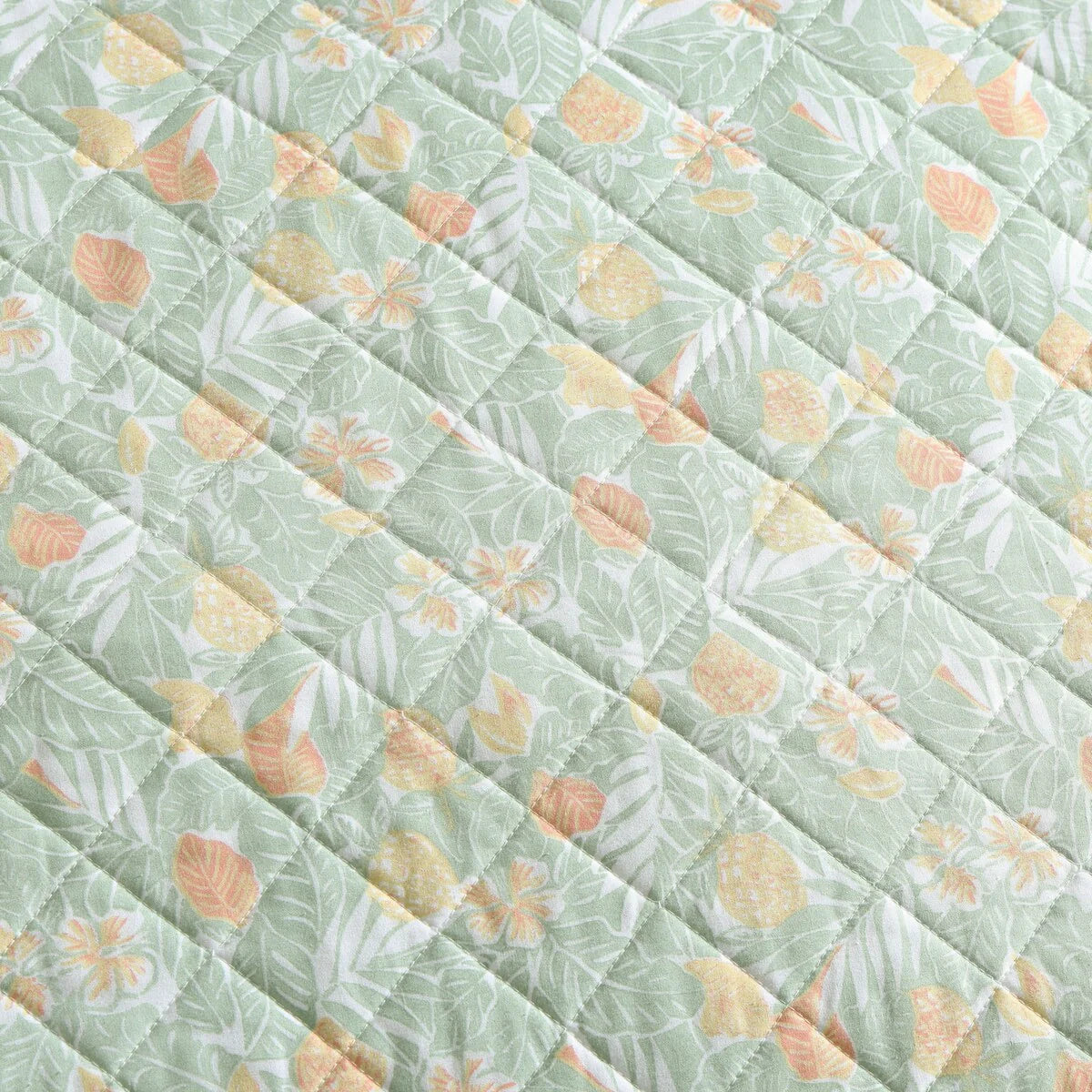 Tommy Bahama Pineapple Bloom Cotton Reversible Green Quilt Set