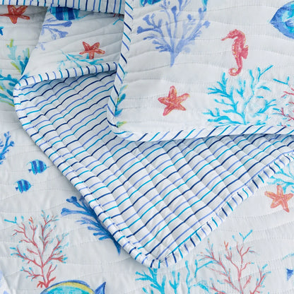 Linery & Co. Nautical Printed Reversible Quilt Set