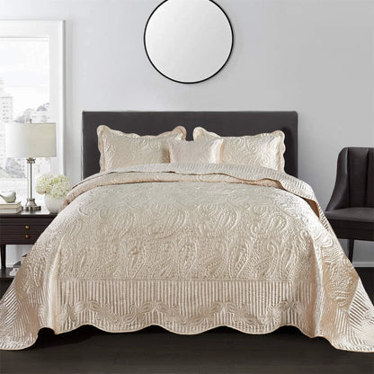 Serenta Quilted Satin 4-piece Bedspread Set