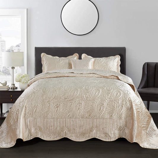 Serenta Quilted Satin 4-piece Bedspread Set