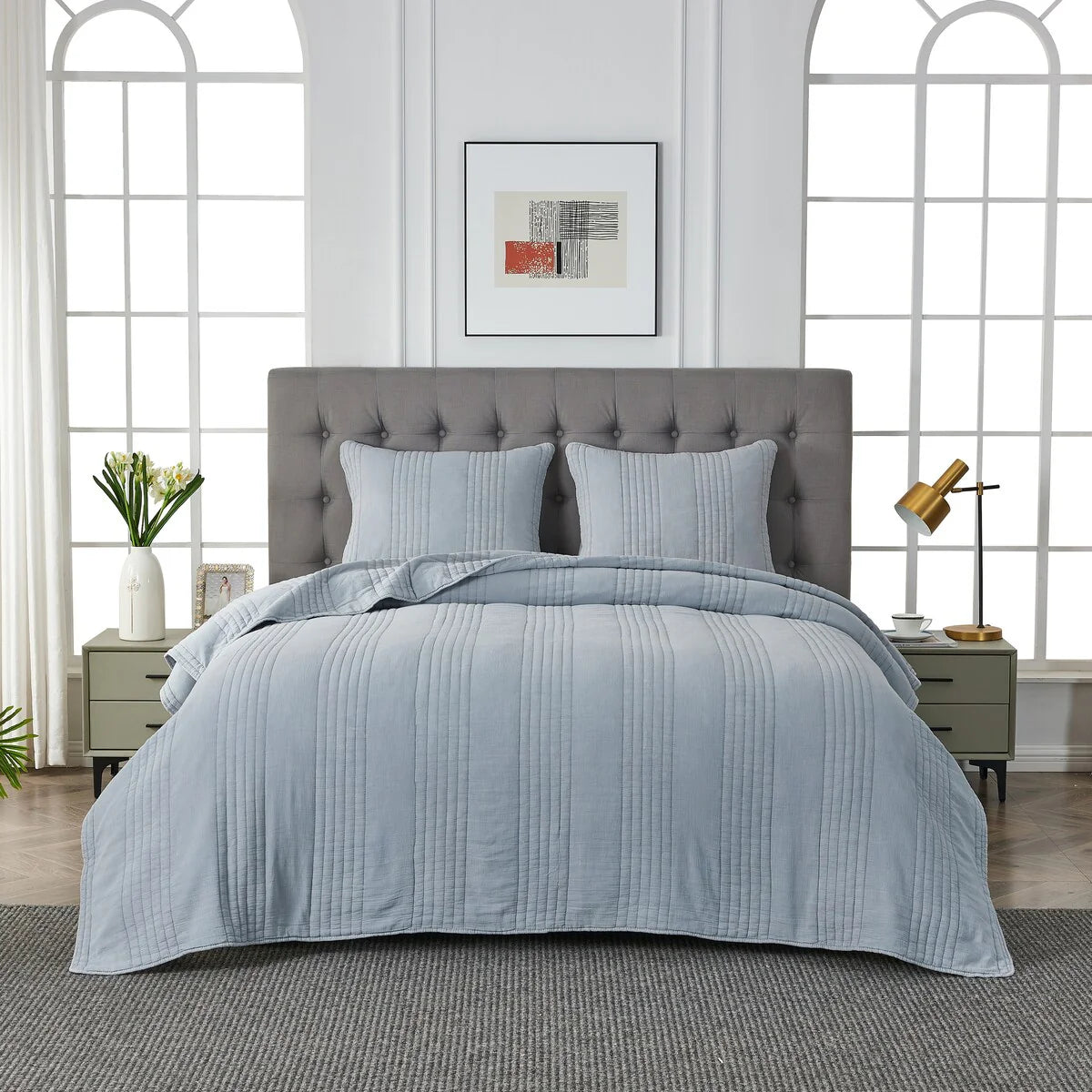 Stonewash Classic Cotton Quilt & Coverlet Set