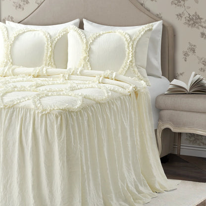 The Gray Barn Peony Grove Ruffled Embroidery 3-piece Bedspread Set