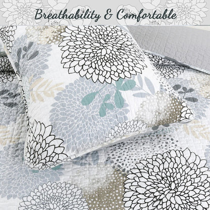 Copper Grove Dehiwala Floral Cotton 3-piece Quilt Bedding Set