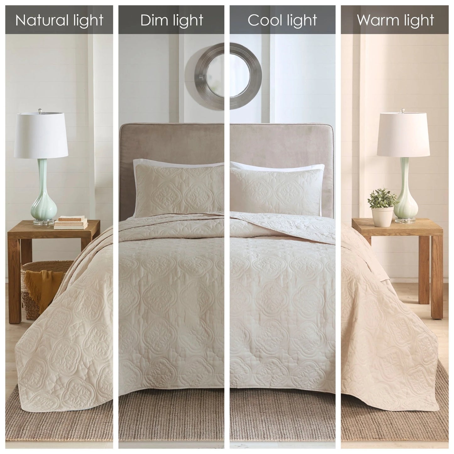 510 Design Hayley Oversized Solid Texture 3 Piece Reversible Bedspread Set