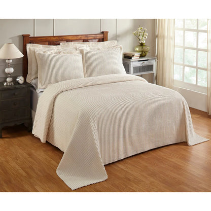 Better Trends Chenille Bedspread Set w/Sham 100% Cotton Soft Lightweight All-Season Fluffy & Cozy Bedding Set Jullian Collection