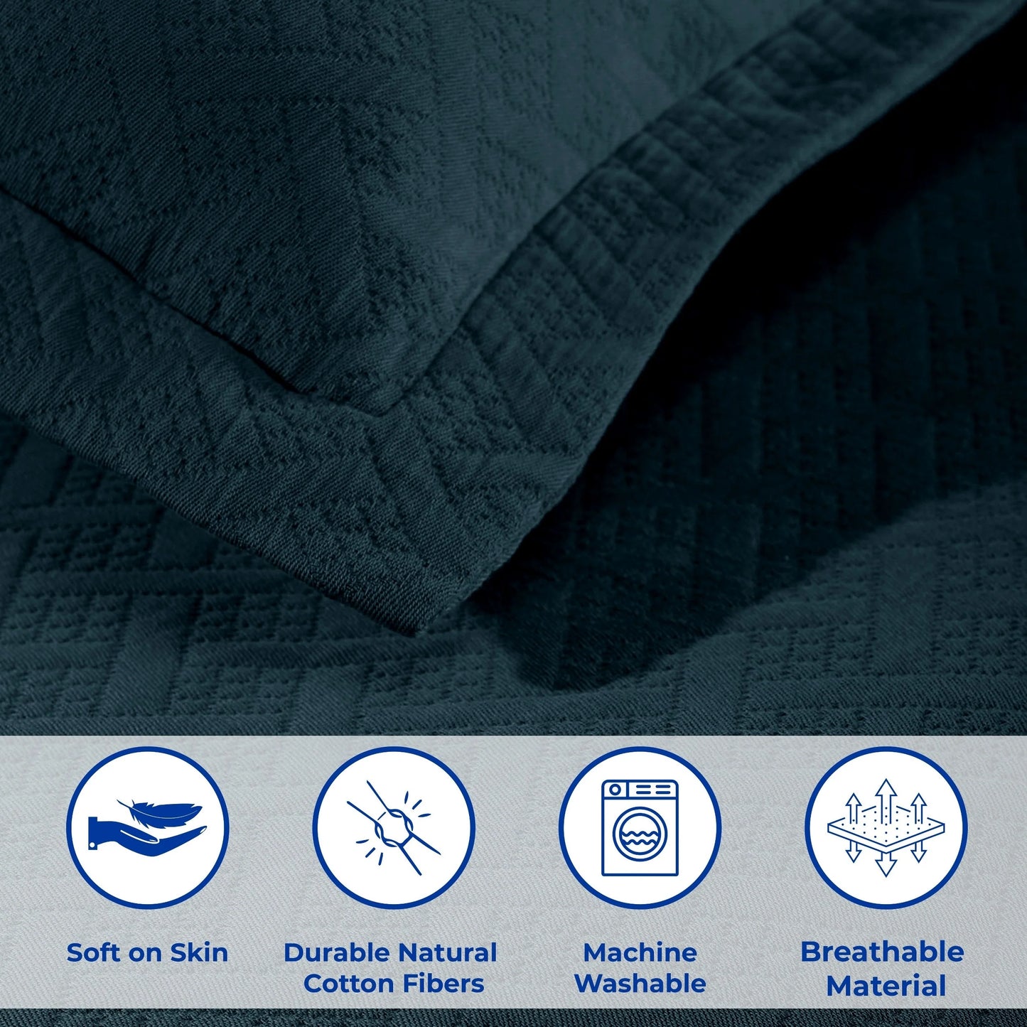 Superior Basketweave Cotton Decorative Bedspread Set