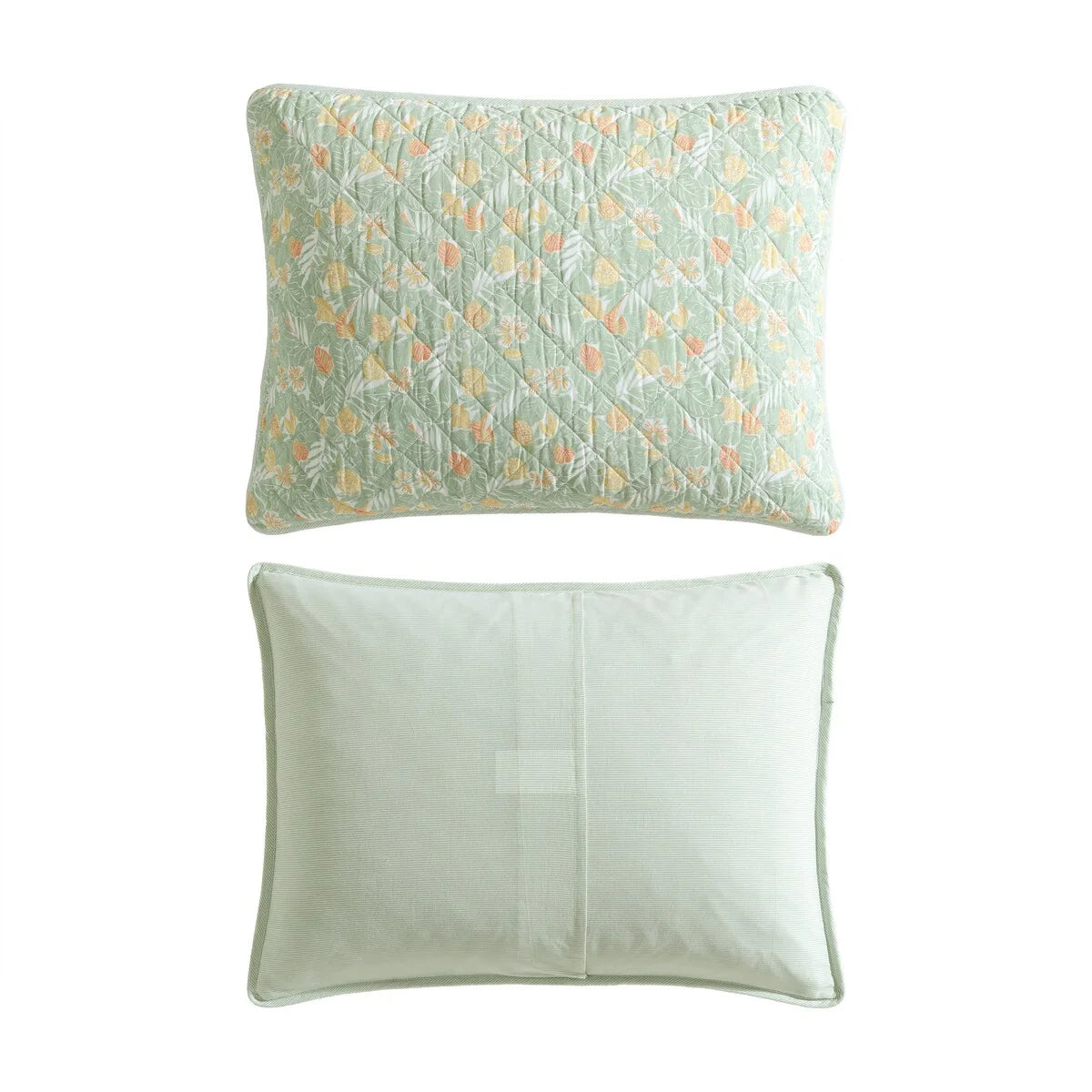 Tommy Bahama Pineapple Bloom Cotton Reversible Green Quilt Set