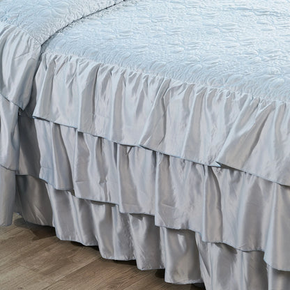 Serent Matte Satin Ruffle Bedspread Set