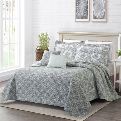 Home Soft Things 5 Piece Printed Microfiber Legacy Quilts Set