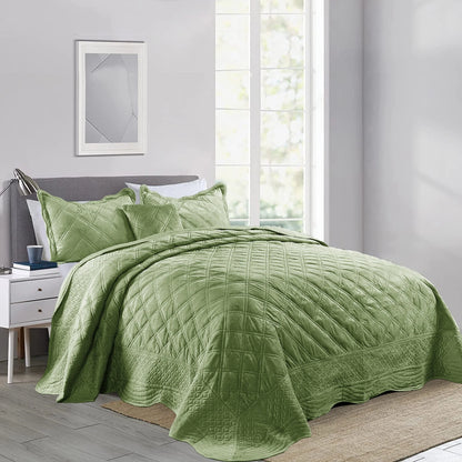 Serenta Supersoft Microplush Quilted 4 Pieces Bedspread Coverlet Set