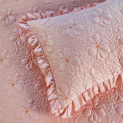 Serent Matte Satin Ruffle Bedspread Set