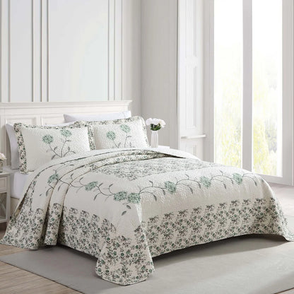 Carnation Embroidered Bedspread