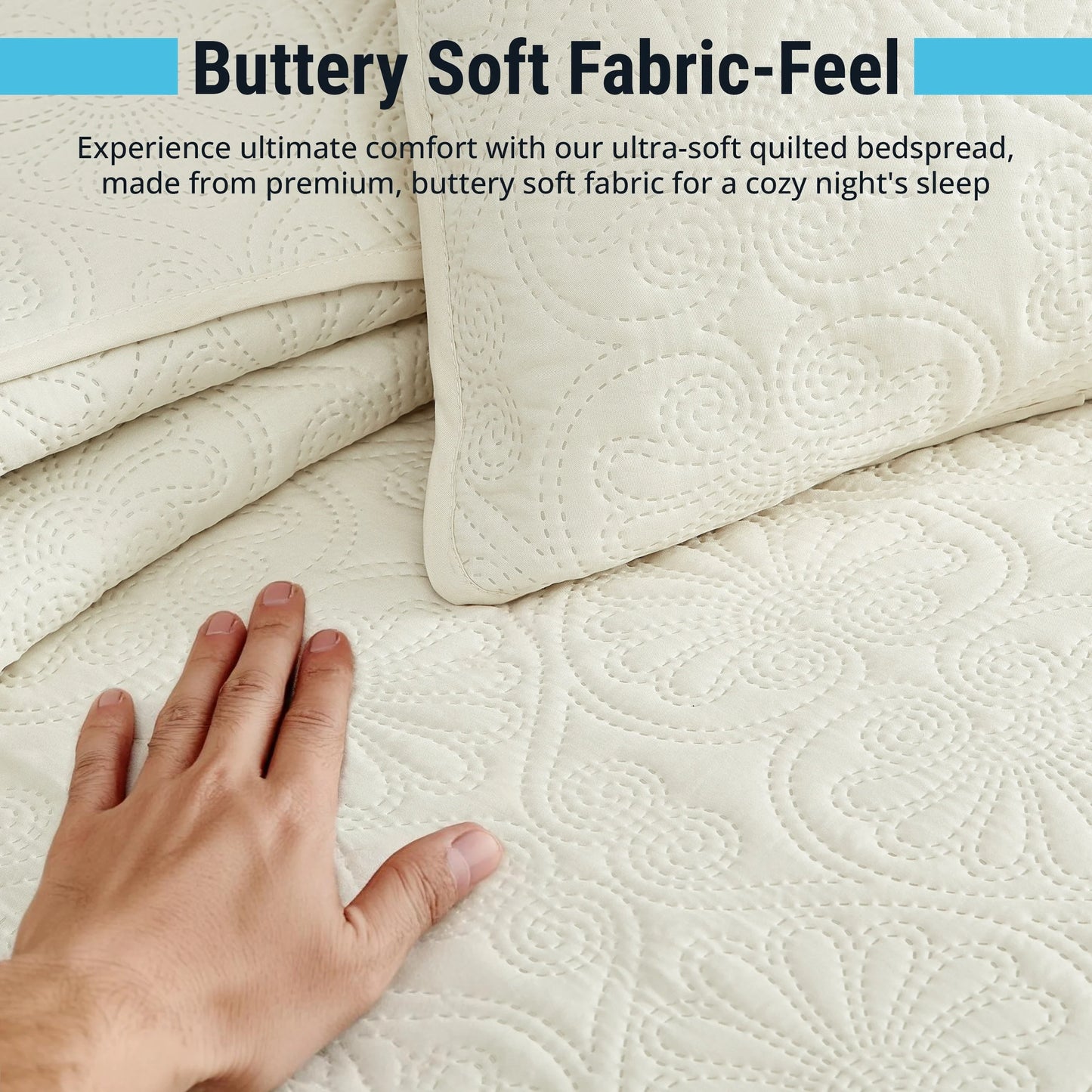 HLC.ME Benji - 3 Piece Size Quilt Set, Lightweight Bedspread Coverlet Set
