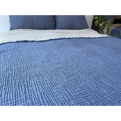 Muslin Blanket 4 Layers, Soft Bedspread, Turkish Cotton Muslin Bed Cover, Reversible Coverlet