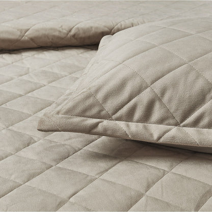 Serenta Velvet Quilts 5 Piece Ultra Soft Floor Touching Bedspread Set