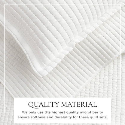 Linery & Co. Detailed Channel Stitch Microfiber Quilt Set With Shams.