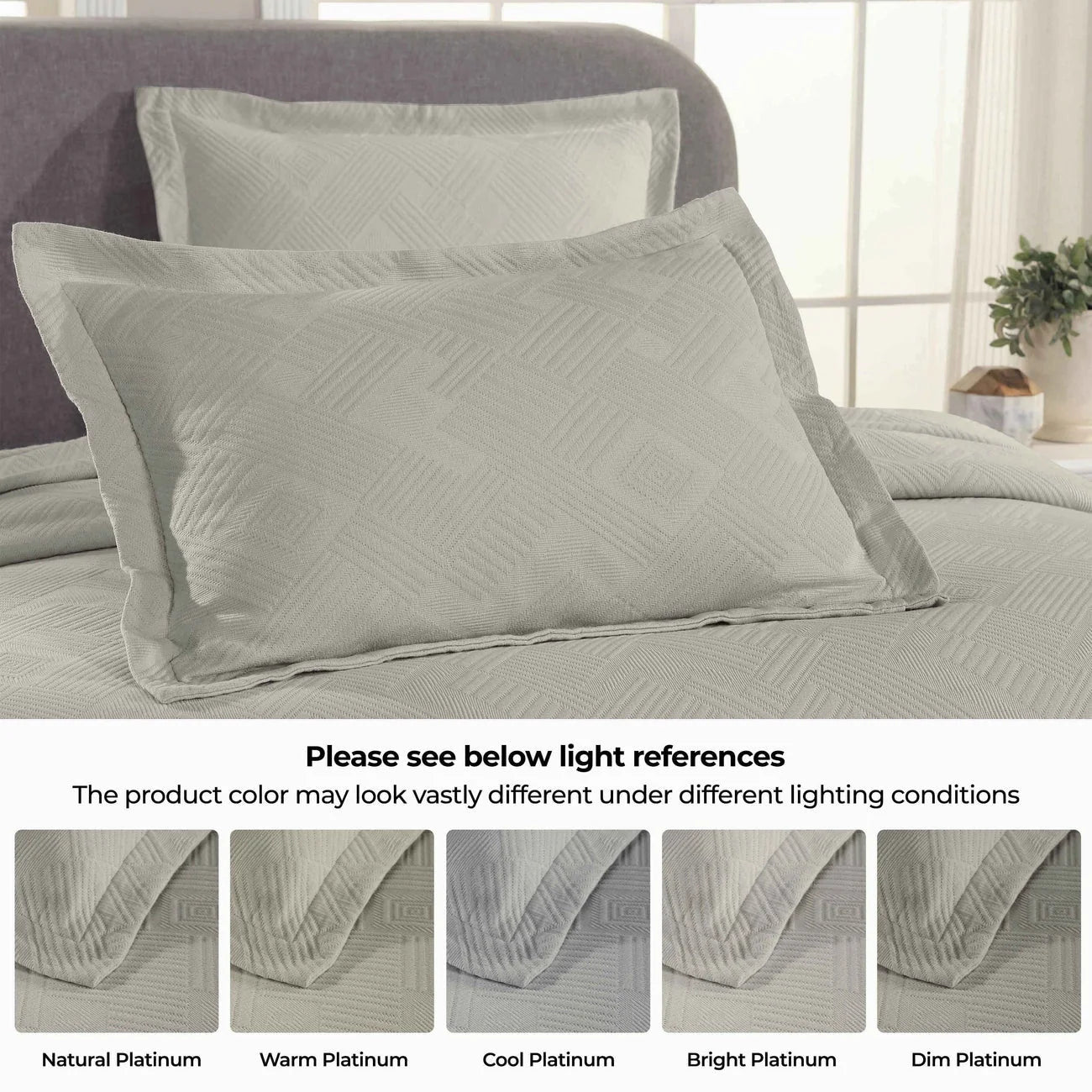 Superior Geometric Fret Cotton Decorative Bedspread Set
