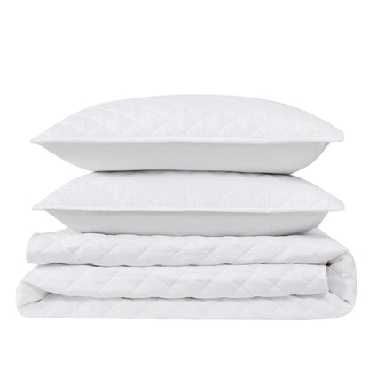 Cannon Solid Oversized Percale 3 Piece Quilt Set