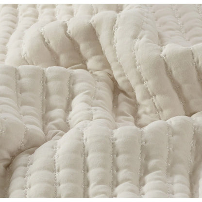 Nanshing Cassidy 7 Piece Solid Color Waffle Quilt Set
