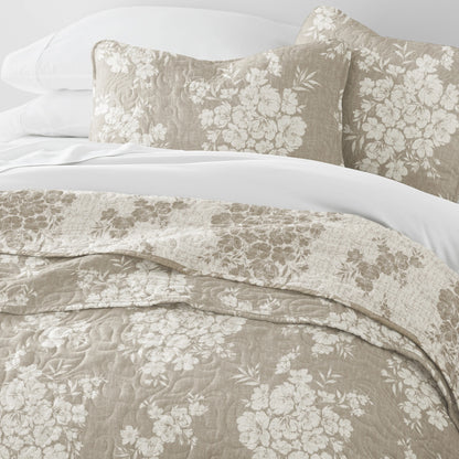 Becky Cameron All Season 3 Piece Distressed Bouquet Reversible Quilt Set