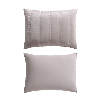 Vera Wang Velvet Linear Stitch Solid Quilt Set