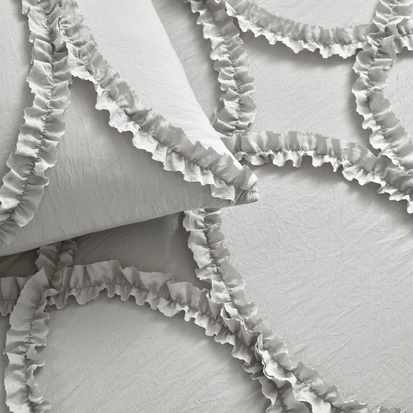 The Gray Barn Peony Grove Ruffled Embroidery 3-piece Bedspread Set