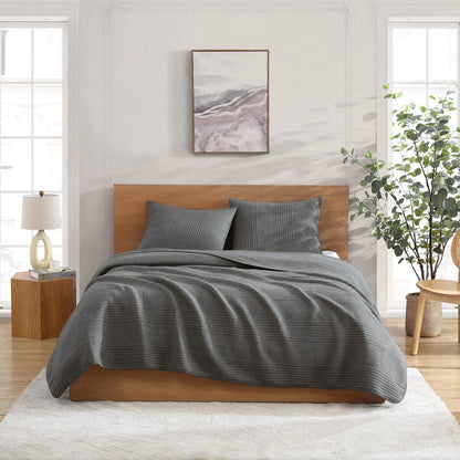 Brielle Home Atlas Jersey Channel Stitch Quilt Set