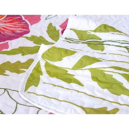 Oversized Pink Floral Quilt Set