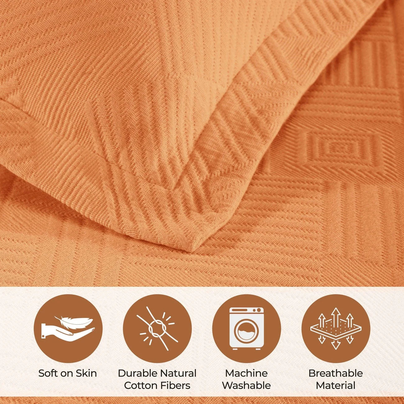 Superior Geometric Fret Cotton Decorative Bedspread Set