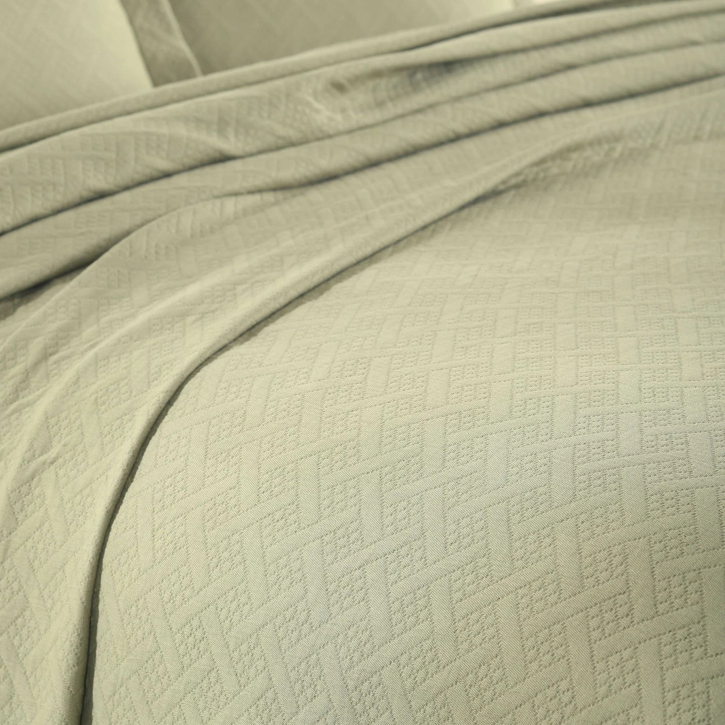 Superior Basketweave Cotton Decorative Bedspread Set