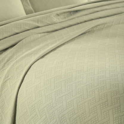 Superior Basketweave Cotton Decorative Bedspread Set