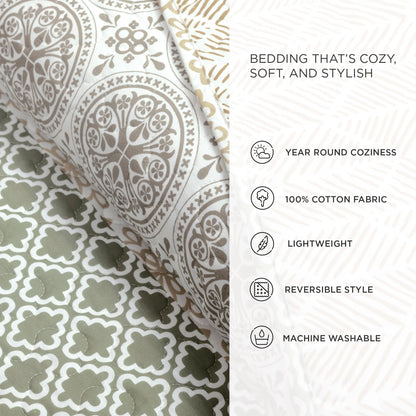 The Curated Nomad La Boheme 3-piece Striped Patterned Quilt Set