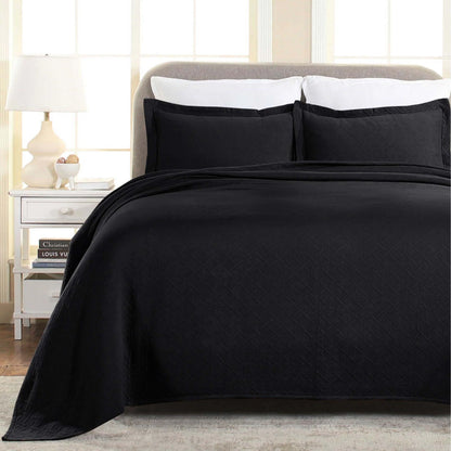 Superior Basketweave Cotton Decorative Bedspread Set