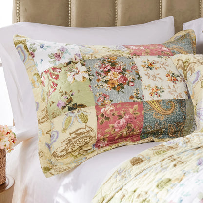 Greenland Home Fashions Blooming Prairie 100% Cotton Authentic Patchwork Quilt Set