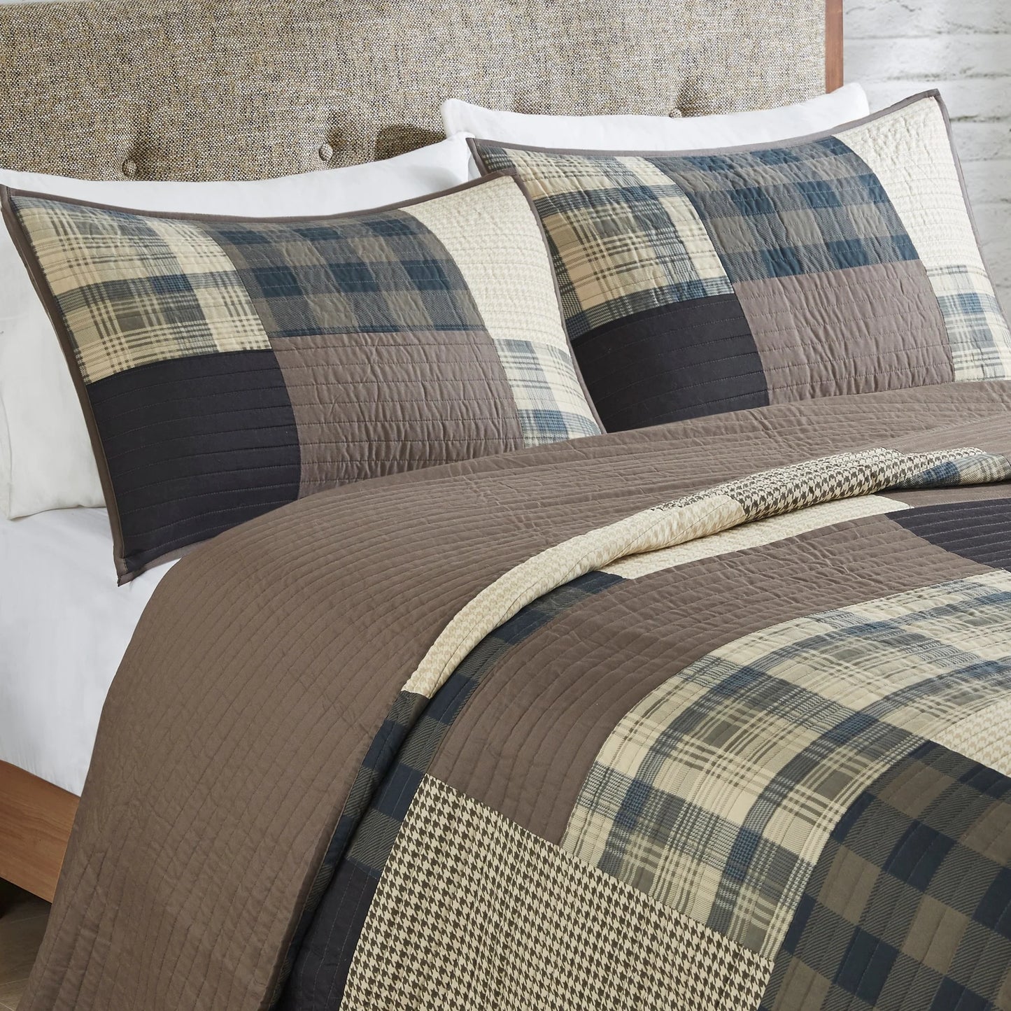 Woolrich Winter Hills Tan Oversized Cotton Quilt Set