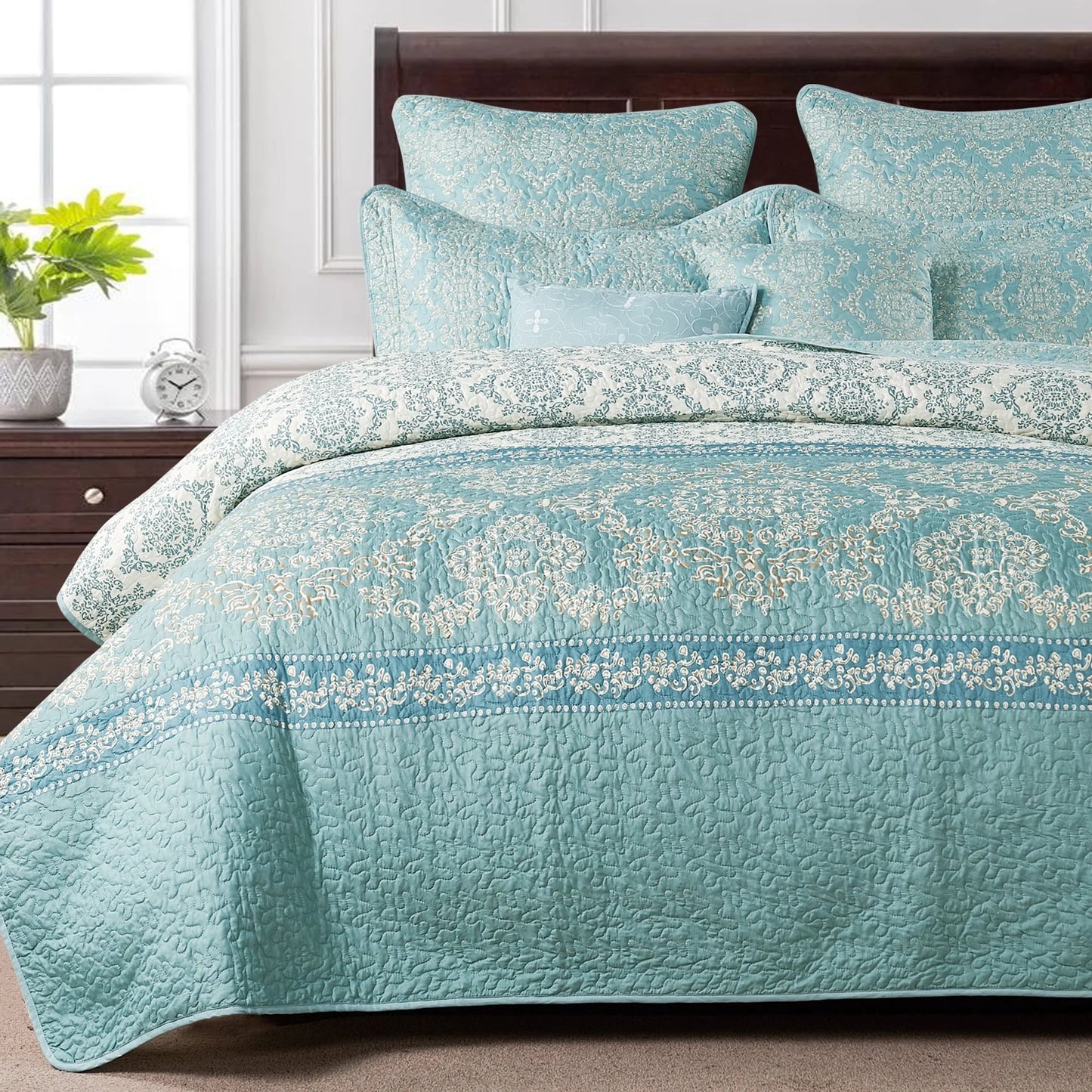 Serenta Mystic Printed Reversible 7-piece Bedspread Coverlet Set