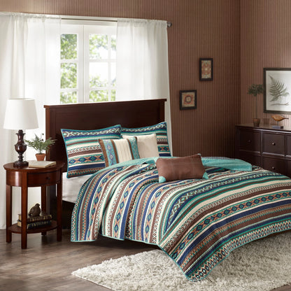 Copper Grove Geneva Reversible Blue 6-piece Quilt Set