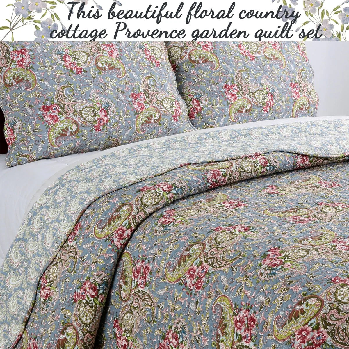 Copper Grove Anthurium Floral Paisley Cotton Quilt Bedding Set