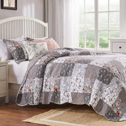The Gray Barn Spring Arrow Reversible Floral Cotton Quilt Set