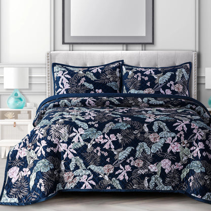 Velvet Printed Oversized Quilt Set